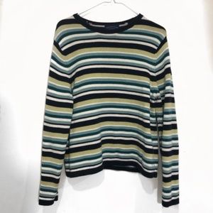 Charter Club Striped Green and Blue Sweater